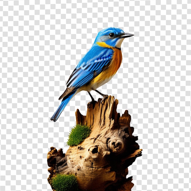 PSD bird on a branch on a transparent background