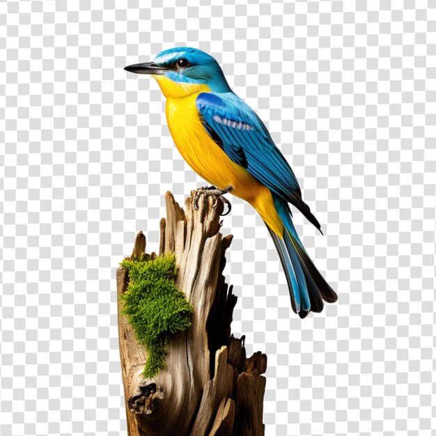 PSD bird on a branch on a transparent background