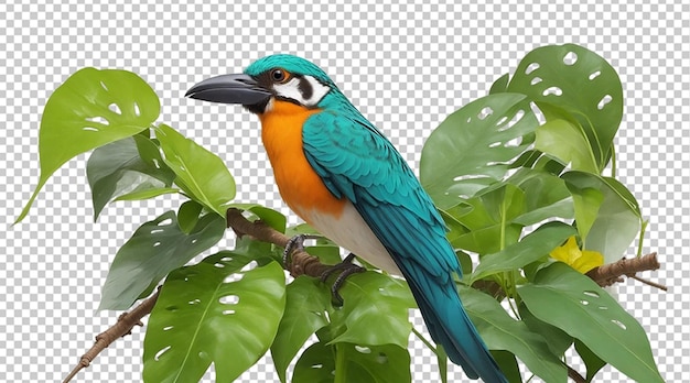 PSD bird on branch of tree