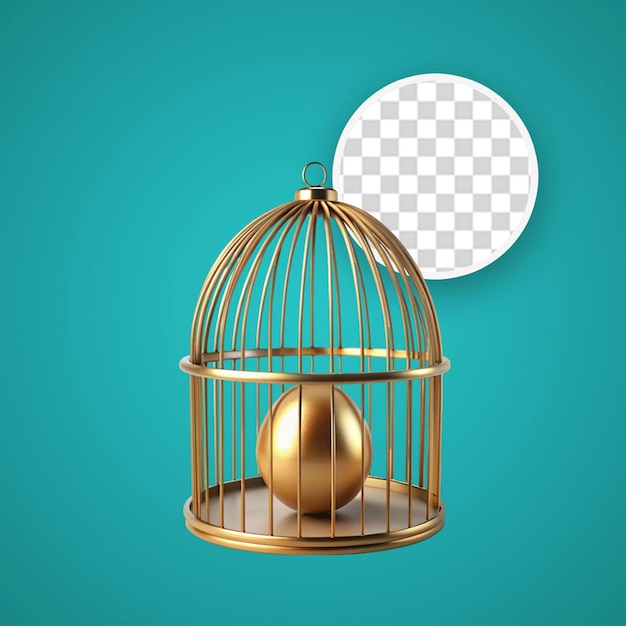 PSD a bird cage with a label that says quot no longer quot on it