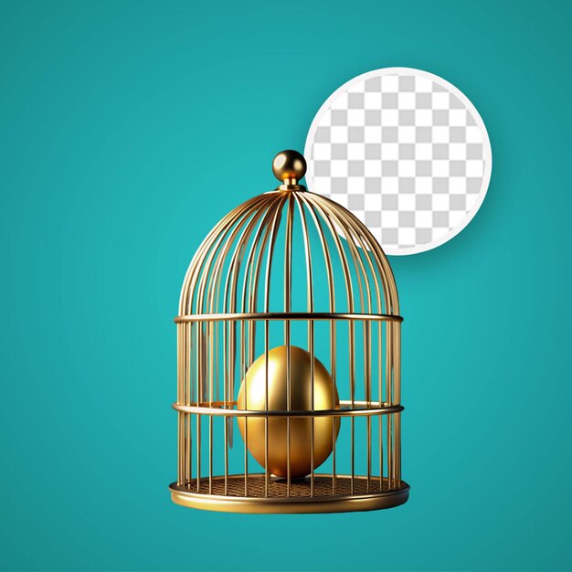 PSD a bird cage with a label that says quot no longer quot on it