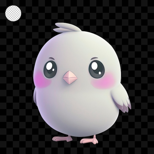 PSD bird character 3d illustration