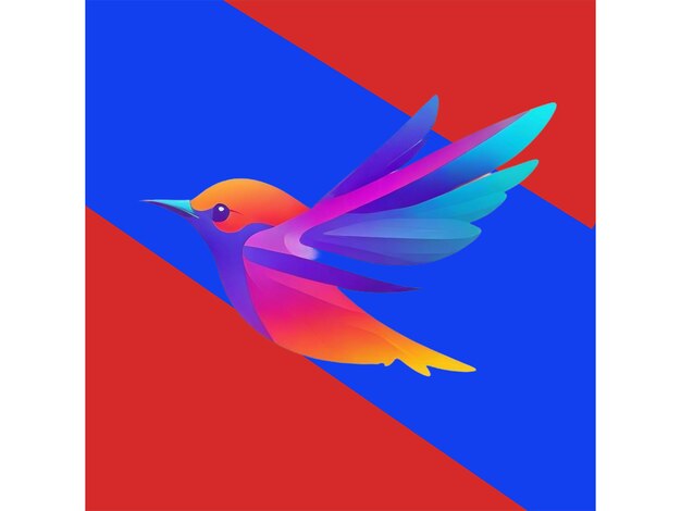 PSD bird colorful gradient vector design