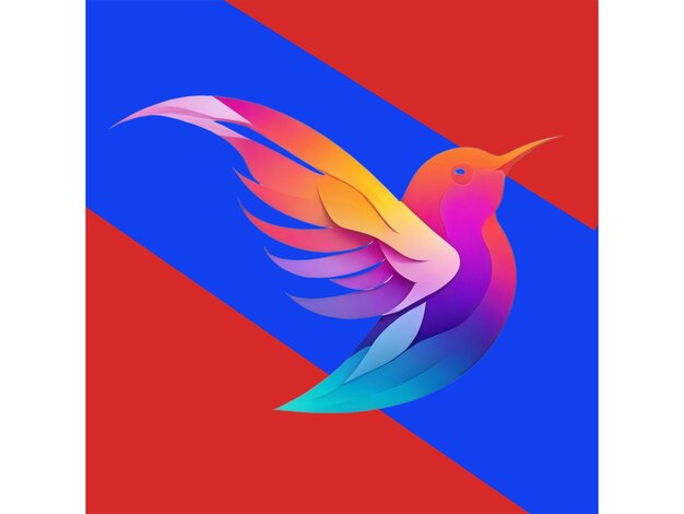 PSD bird colorful gradient vector design