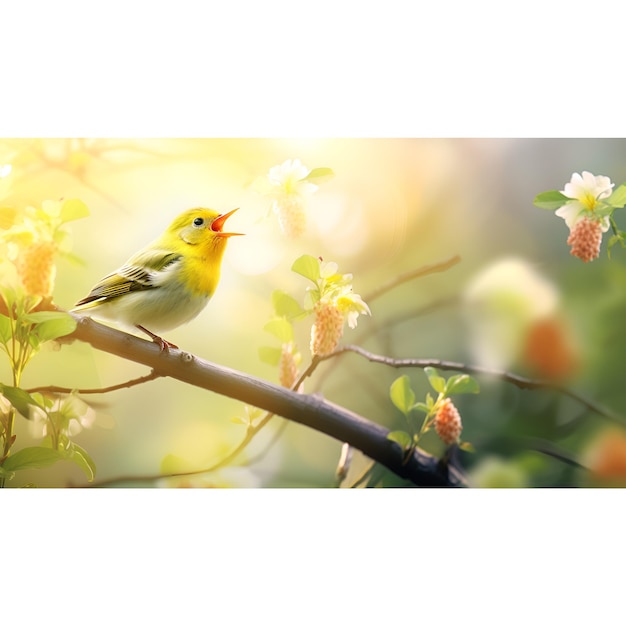 PSD uccello e fiore