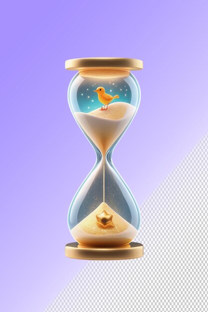 PSD a bird in a hourglass with a bird inside