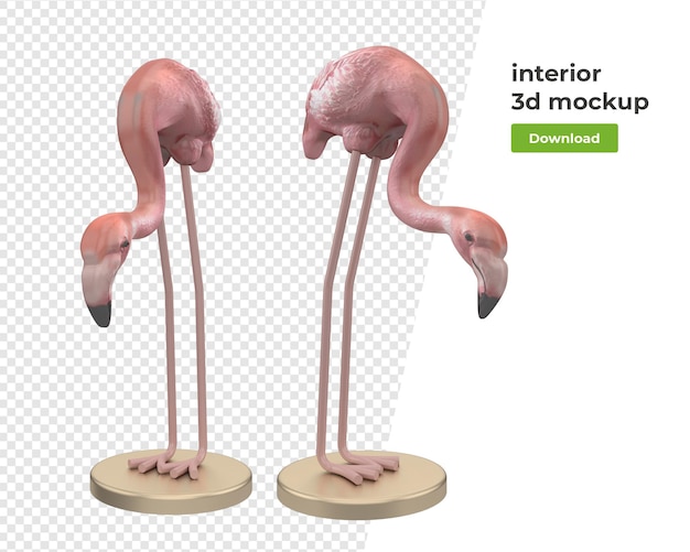 3dレンダリングモックアップデザインの鳥