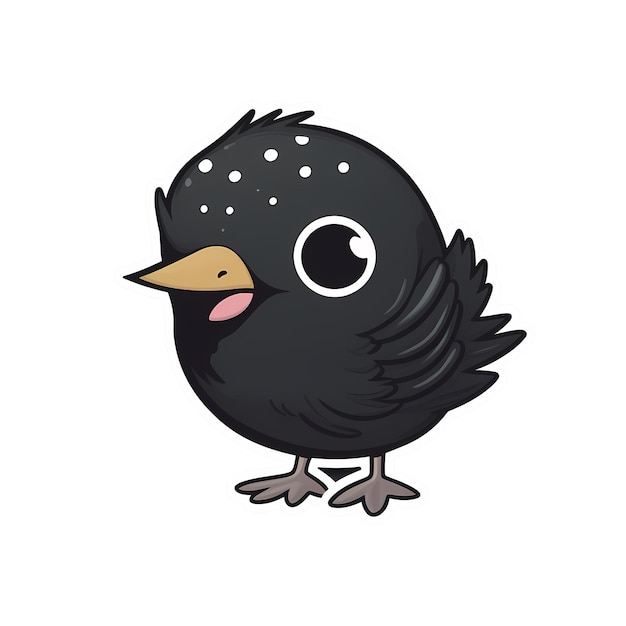 PSD bird kawaii sticker png doorzichtig bestand