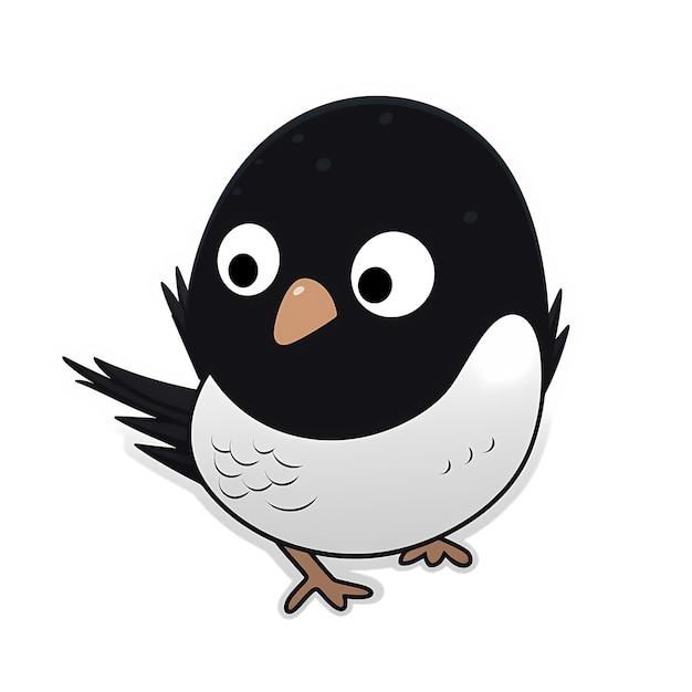 PSD bird kawaii sticker png transparent file