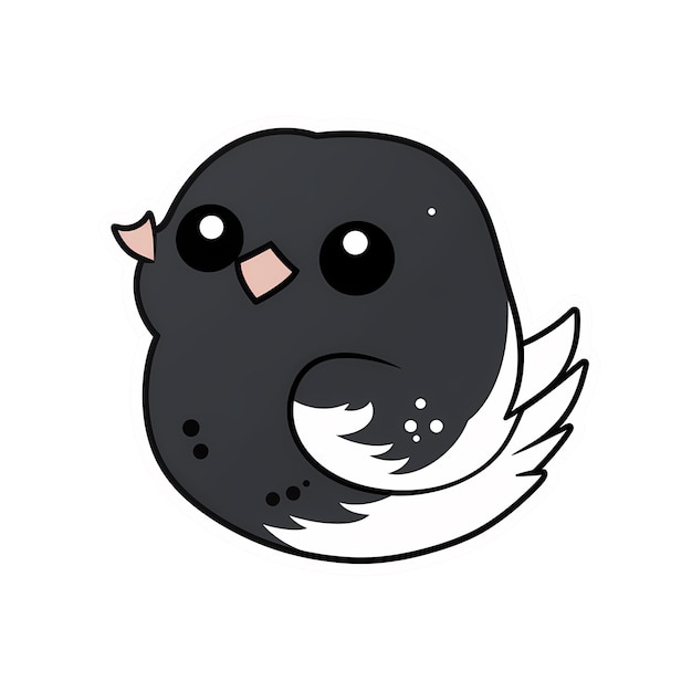 PSD bird kawaii sticker png transparent file