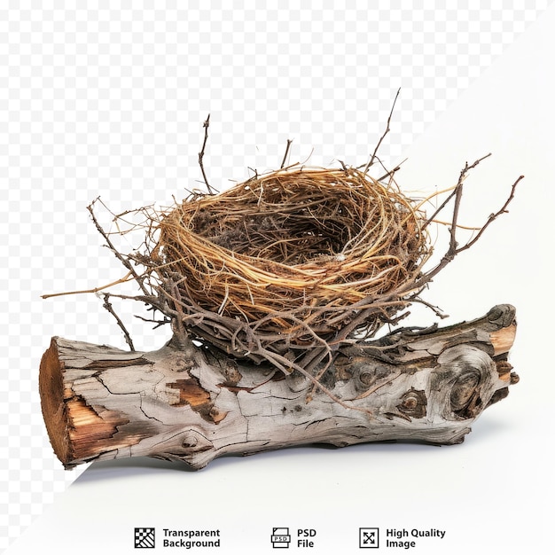 Bird nest on wood