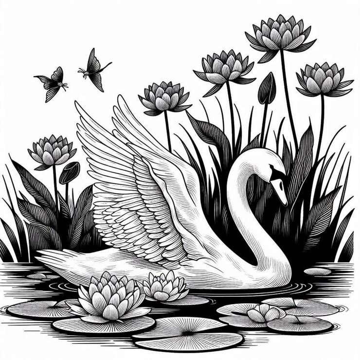 PSD bird outline image for kids coloring page pictures images and photos with white background