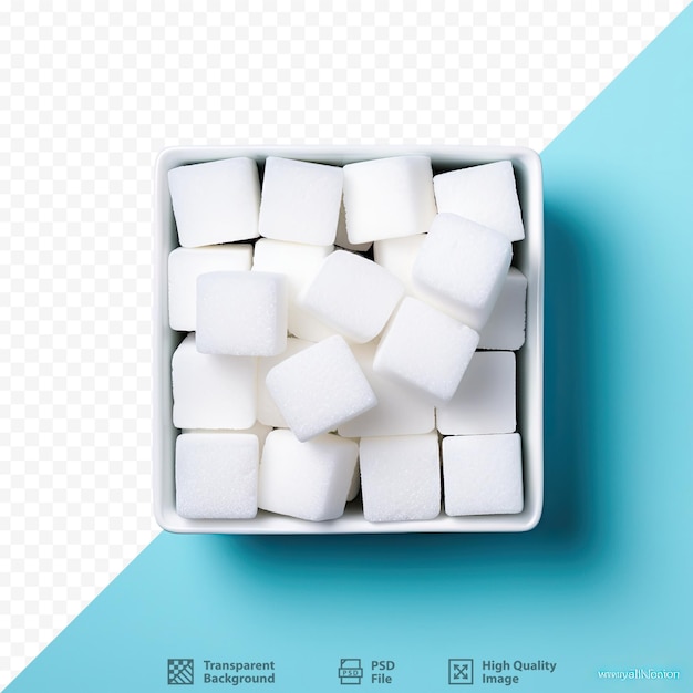 Bird s eye perspective of package containing refined sugar blocks