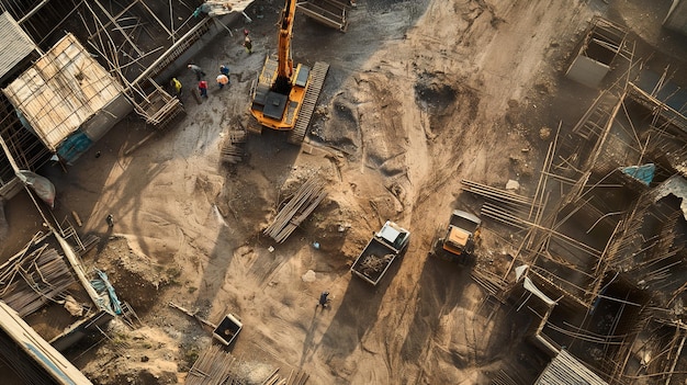 PSD bird s view of a construction site