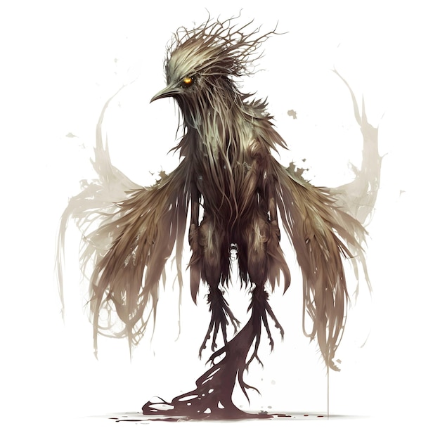 Bird swamp creature 4096px PNG Transparant 300dpi voor tshirt clipart boek frame kunst aan de muur