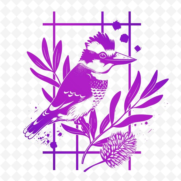 PSD a bird that is on a purple background