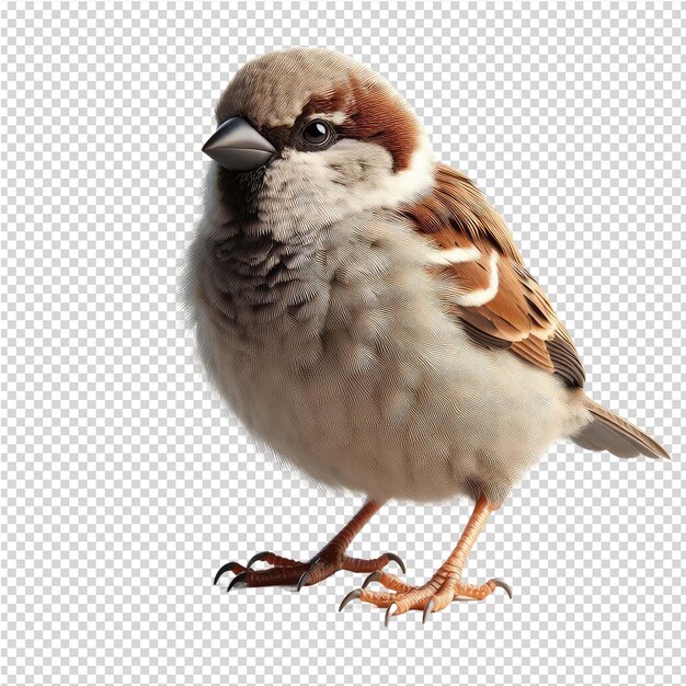 PSD un uccello con un becco che si trova su uno sfondo bianco