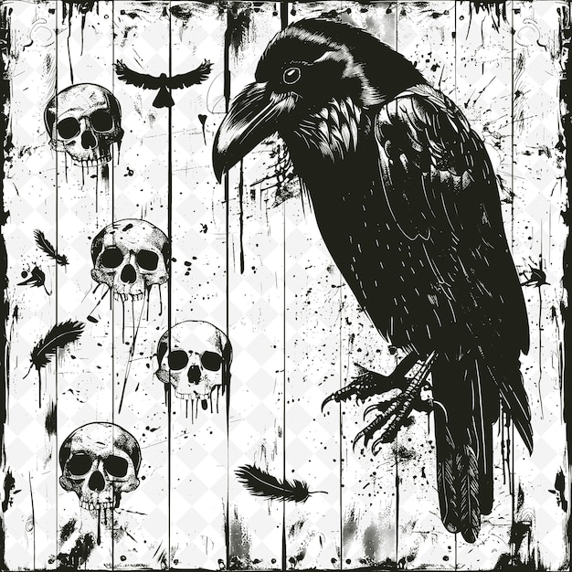 PSD a bird with a beak that says quot dead skulls quot