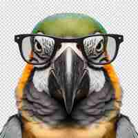 PSD a bird with glasses on its head and a beak that says quot bird quot