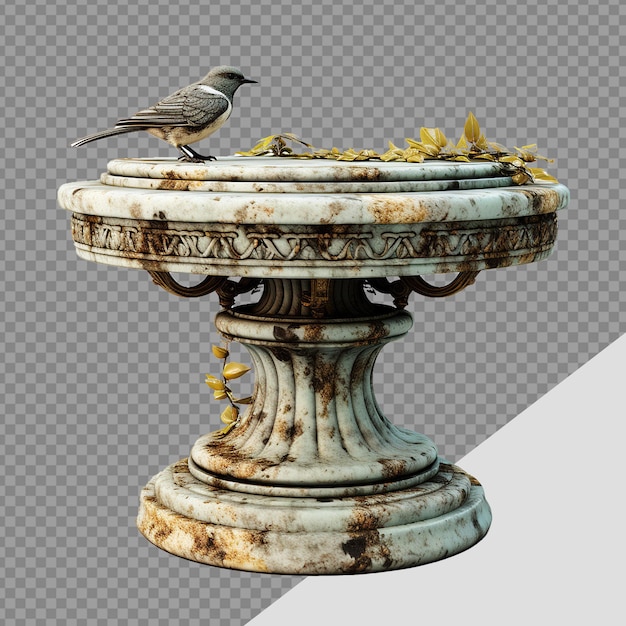 PSD birdbath png isolated on transparent background