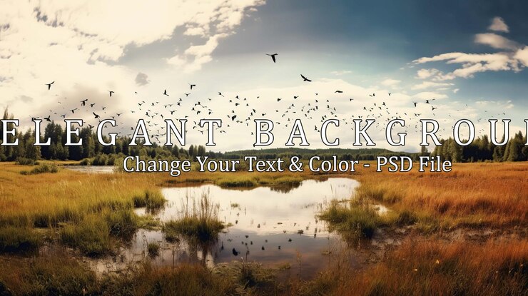 PSD birds flying over a marsh landscape