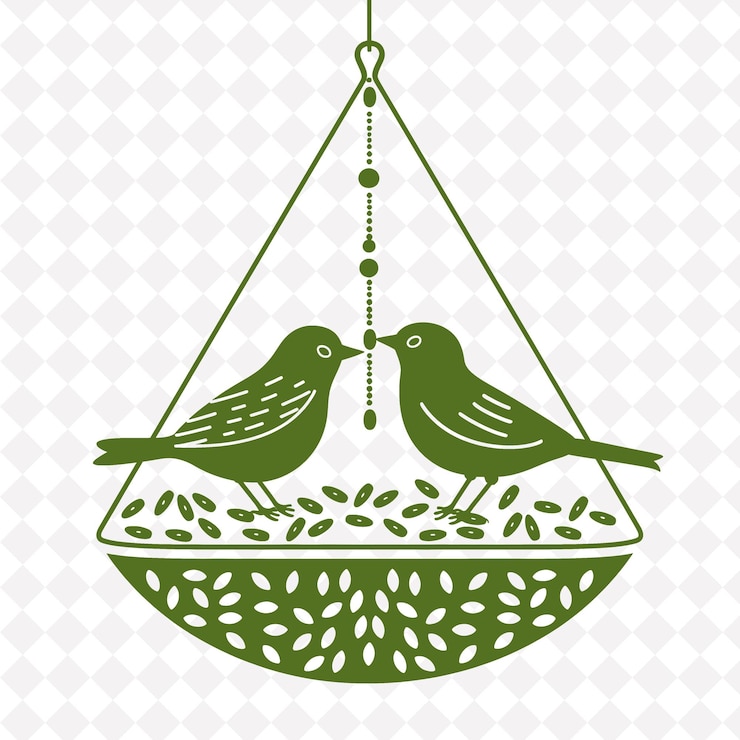 PSD birds on a hanging decoration with a design of a bird on it