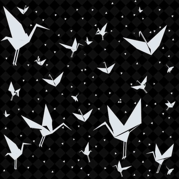PSD birds in the sky with a black background