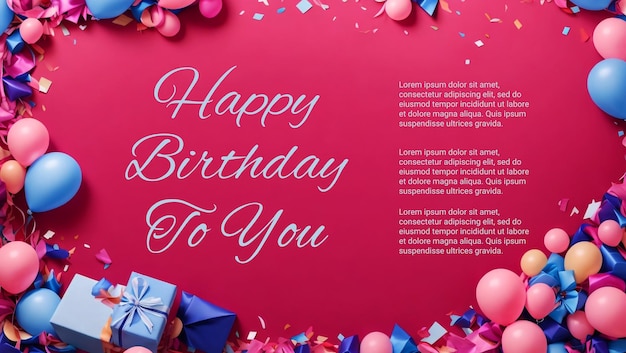 PSD birthday background design with light colors