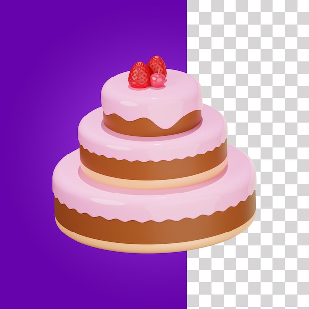 PSD Торт на день рождения 3d иллюстрация