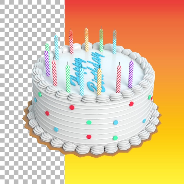 PSD torta di compleanno decorata con colori per il design del tuo elemento