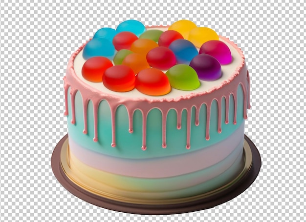 birthday cake garnished with jelly