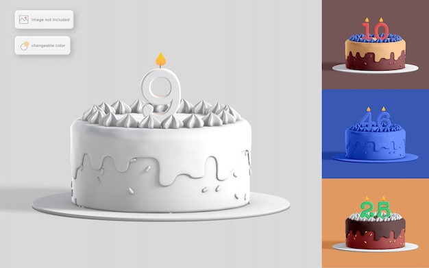 PSD illustrazione della torta di compleanno