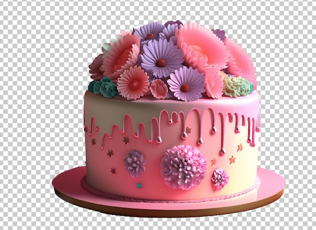 Torta di compleanno in colore rosa