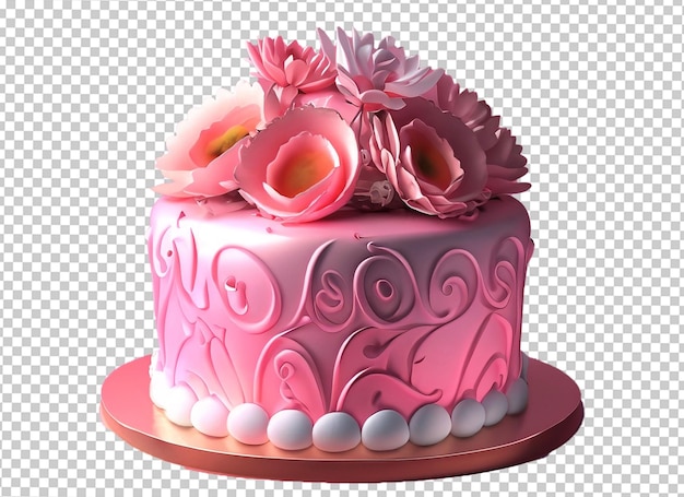 Premium PSD | Birthday cake in pink color