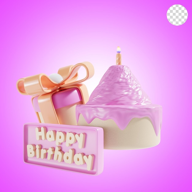 Birthday cake in pink theme