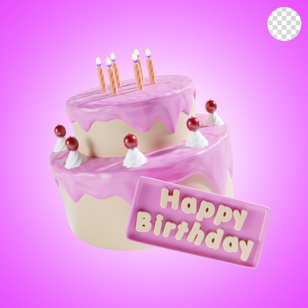 Birthday cake in pink theme