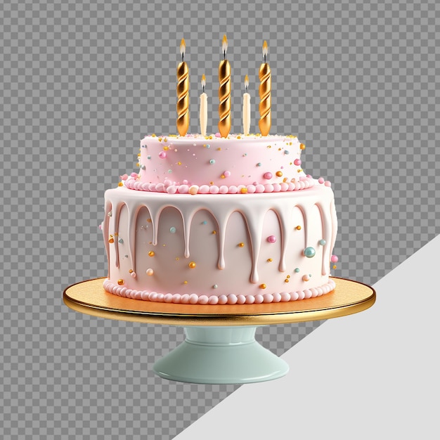 PSD birthday cake png isolated on transparent background