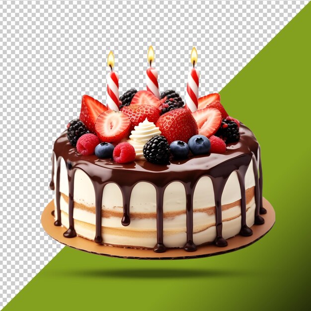 Birthday cake on transparent background png image