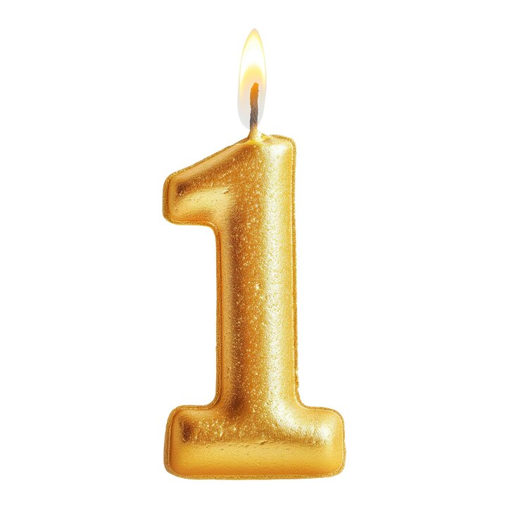 PSD 1番目の誕生日キャンドル
