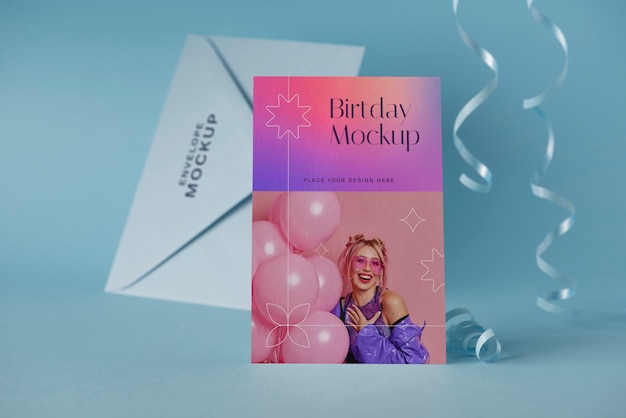 PSD birthday card mock-up design