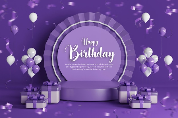 birthday celebration banner background with balloon happy birthday social media banner