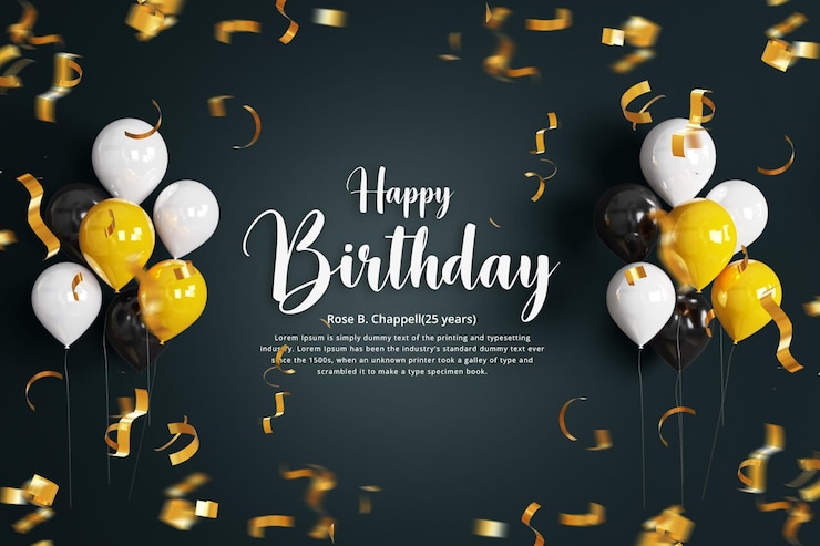 PSD birthday celebration banner background with balloon happy birthday social media banner
