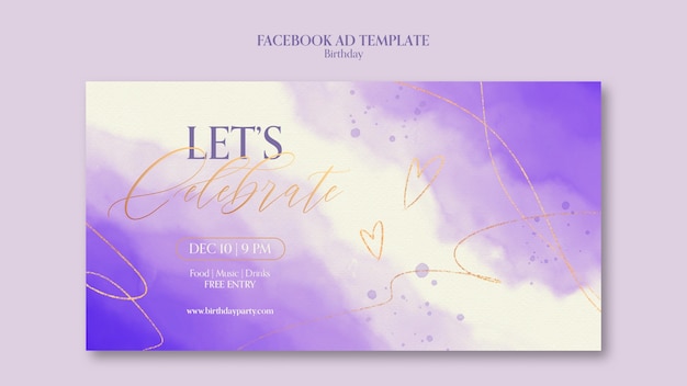 Birthday celebration facebook template