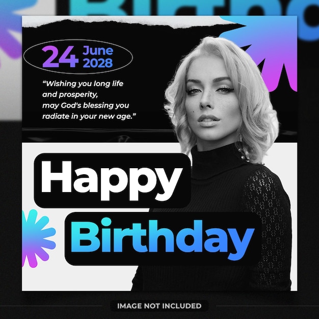 PSD design del modello di volantino per la celebrazione di compleanno