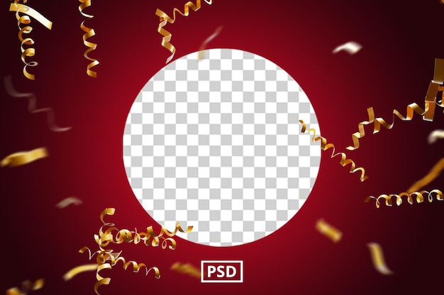 PSD birthday celebration gold confetti frame or gold confetti background for celebration