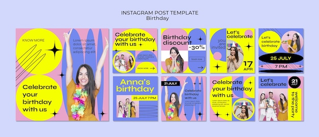 Post di instagram per festeggiare il compleanno