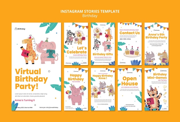 Storie di instagram di festa di compleanno