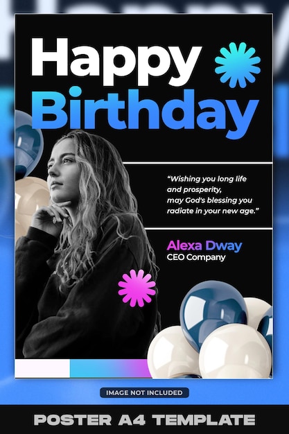 Birthday celebration invitation poster template