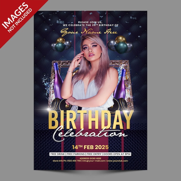 Birthday celebration party for flyer or social media invitation