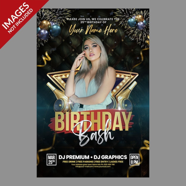 Birthday Celebration Party for Flyer Or Social Media Invitation